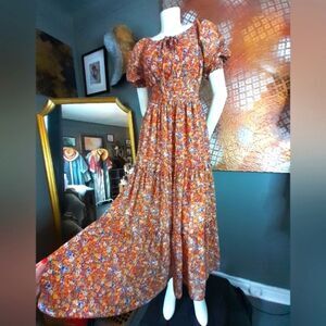 Floral Bohemian Ruffled Maxi Dress